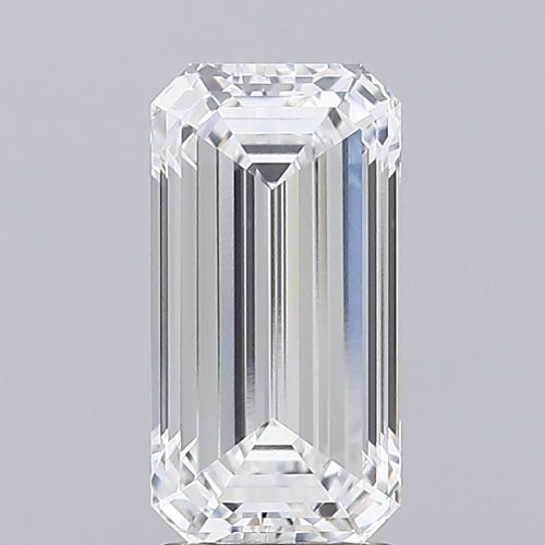 2.7 Carat Emerald Lab Diamond with  Cut Diamond in 14KT  view 1
