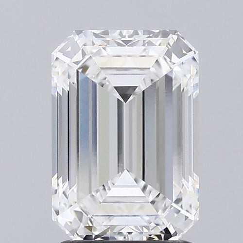 2.02 Carat Emerald Lab Diamond with  Cut Diamond in 14KT  view 1
