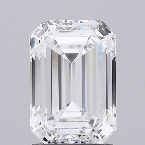 1.85 Carat Emerald Lab Diamond with  Cut Diamond in 14KT  view 1
