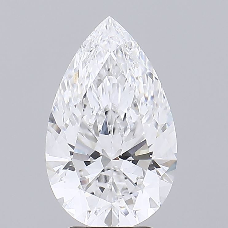 2.76 Carat Pear Lab Diamond with  Cut Diamond in 14KT  view 1
