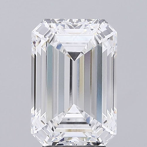 4.53 Carat Emerald Lab Diamond with  Cut Diamond in 14KT  view 1
