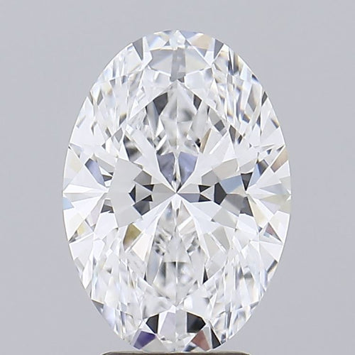 2.51 Carat Oval Lab Diamond with  Cut Diamond in 14KT  view 1
