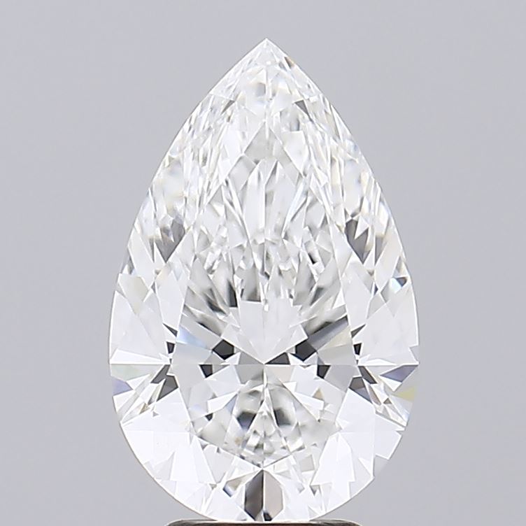 3.05 Carat Pear Lab Diamond with  Cut Diamond in 14KT  view 1
