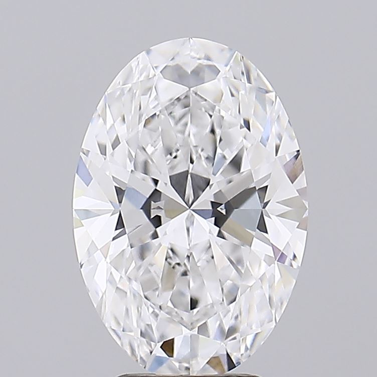 3.03 Carat Oval Lab Diamond with  Cut Diamond in 14KT  view 1
