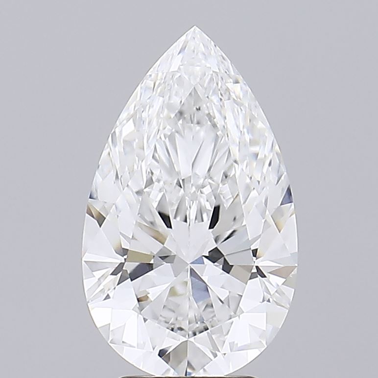 2.7 Carat Pear Lab Diamond with  Cut Diamond in 14KT  view 1
