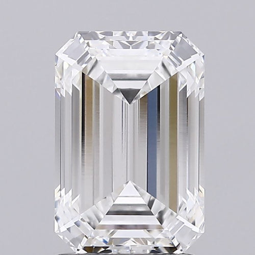 2.04 Carat Emerald Lab Diamond with  Cut Diamond in 14KT  view 1

