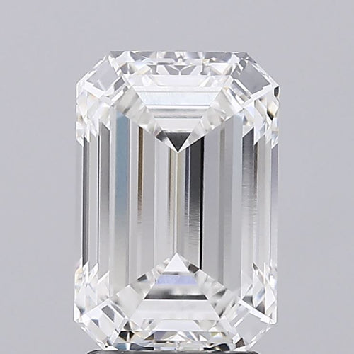 3.07 Carat Emerald Lab Diamond with  Cut Diamond in 14KT  view 1
