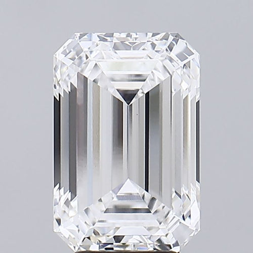 4.55 Carat Emerald Lab Diamond with  Cut Diamond in 14KT  view 1
