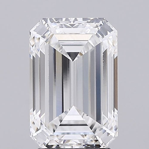 2.84 Carat Emerald Lab Diamond with  Cut Diamond in 14KT  view 1
