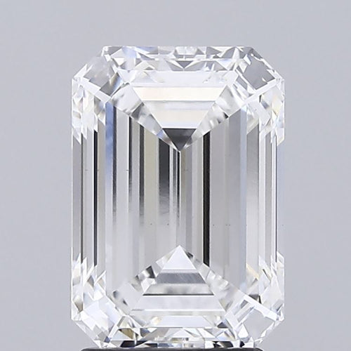 2.86 Carat Emerald Lab Diamond with  Cut Diamond in 14KT  view 1
