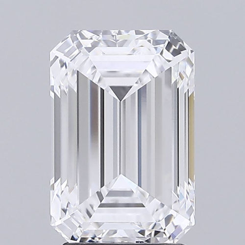 3.05 Carat Emerald Lab Diamond with  Cut Diamond in 14KT  view 1
