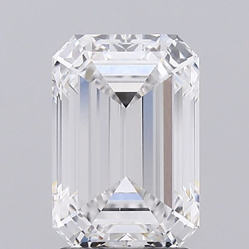 2.53 Carat Emerald Lab Diamond with  Cut Diamond in 14KT  view 1
