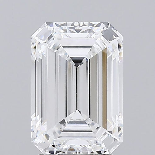 3.05 Carat Emerald Lab Diamond with  Cut Diamond in 14KT  view 1
