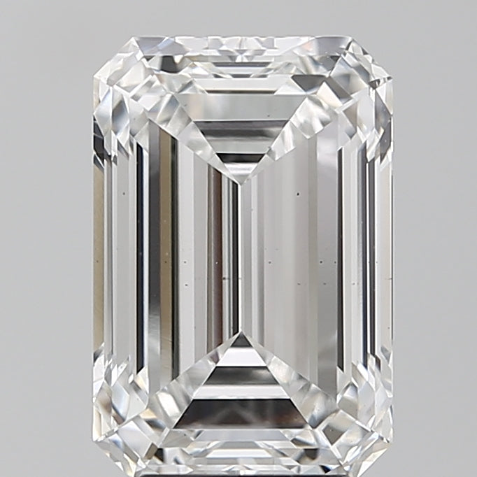 4.5 Carat Emerald Lab Diamond with  Cut Diamond in 14KT  view 1
