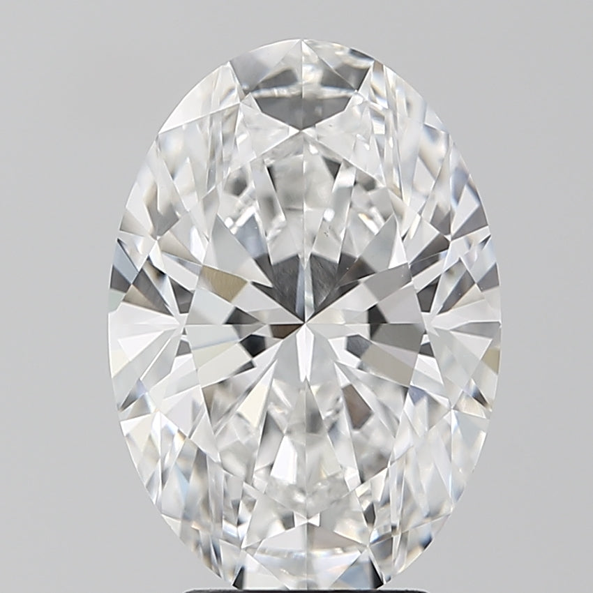 3.5 Carat Oval Lab Diamond with  Cut Diamond in 14KT  view 1

