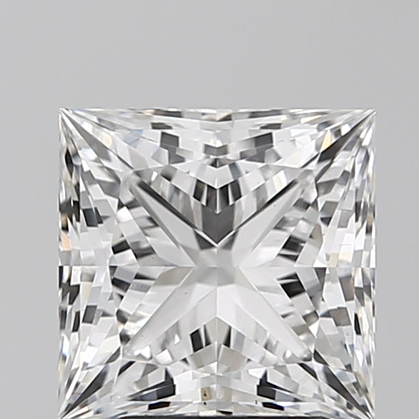 3.09 Carat Princess Lab Diamond with  Cut Diamond in 14KT  view 1
