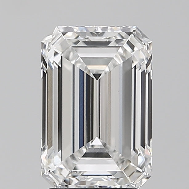 2.58 Carat Emerald Lab Diamond with  Cut Diamond in 14KT  view 1
