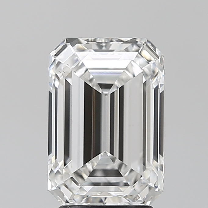 3.02 Carat Emerald Lab Diamond with  Cut Diamond in 14KT  view 1
