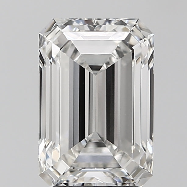 3.07 Carat Emerald Lab Diamond with  Cut Diamond in 14KT  view 1
