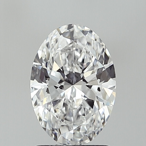 1.5 Carat Oval Lab Diamond with  Cut Diamond in 14KT  view 1
