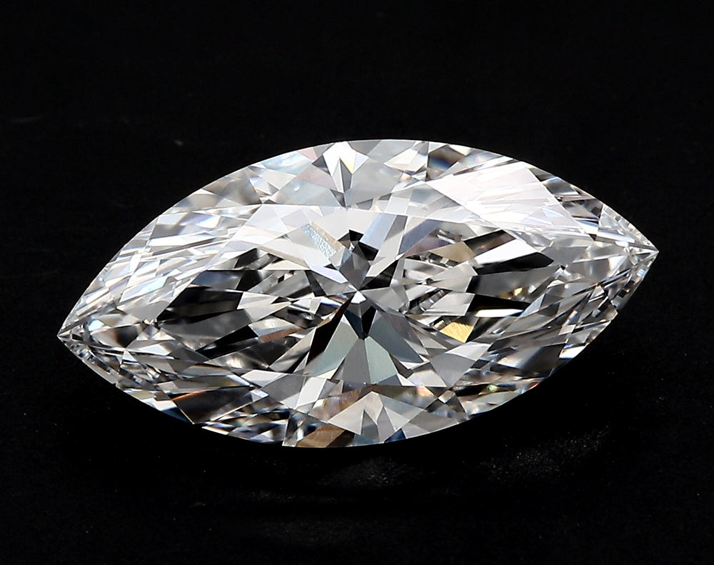 3.99 Carat Marquise Lab Diamond with  Cut Diamond in 14KT  view 1
