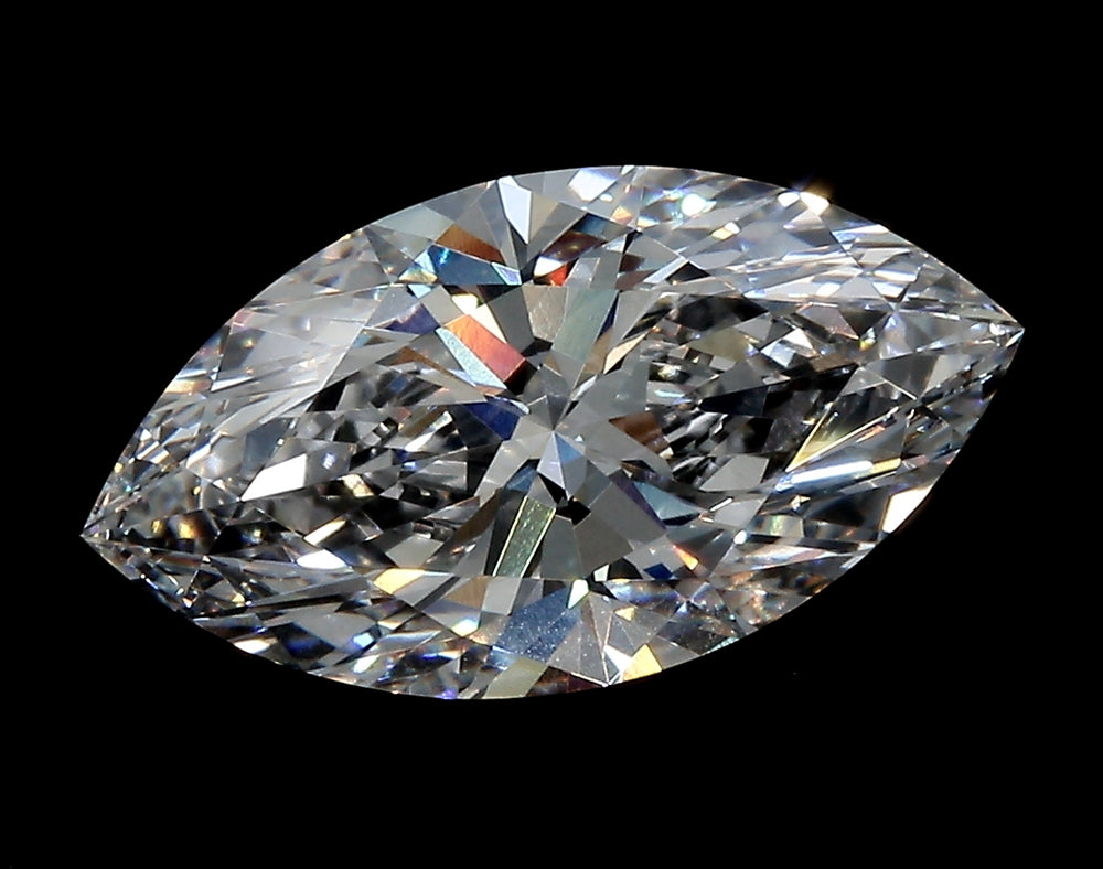 3.0 Carat Marquise Lab Diamond with  Cut Diamond in 14KT  view 1
