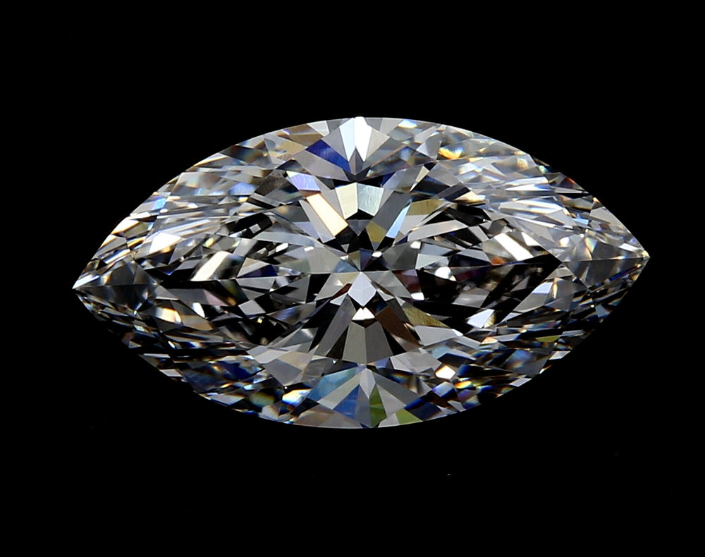2.82 Carat Marquise Lab Diamond with  Cut Diamond in 14KT  view 1

