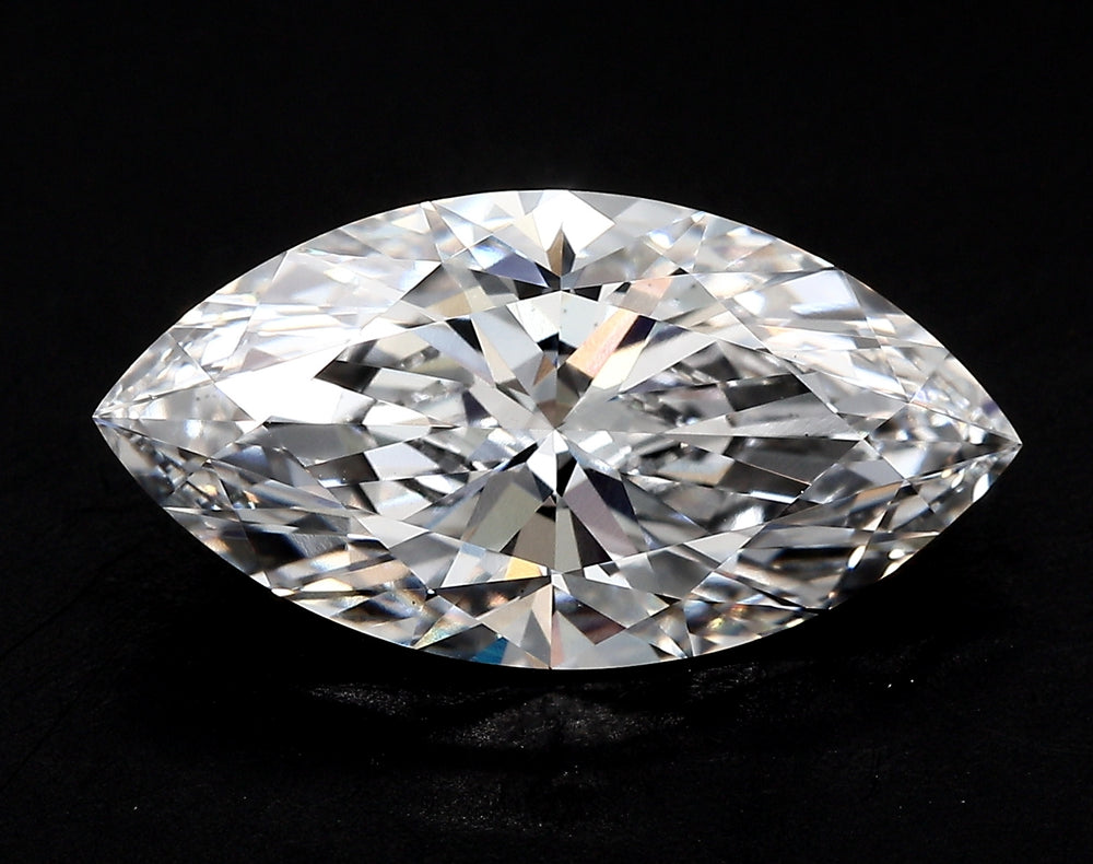 3.58 Carat Marquise Lab Diamond with  Cut Diamond in 14KT  view 1
