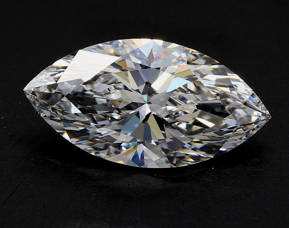 2.92 Carat Marquise Lab Diamond with  Cut Diamond in 14KT  view 1
