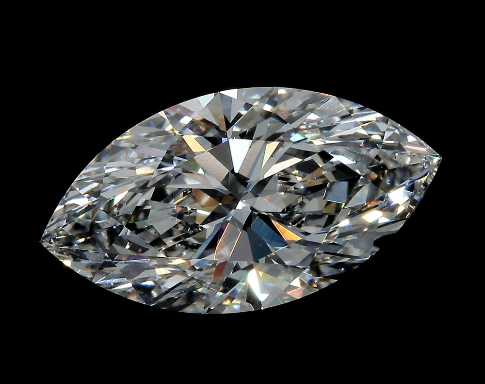 2.53 Carat Marquise Lab Diamond with  Cut Diamond in 14KT  view 1
