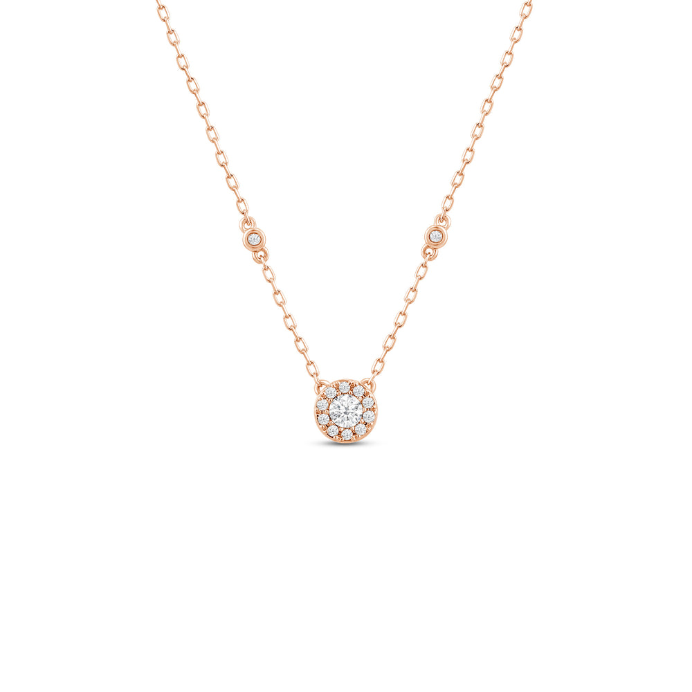 Composite Diamond Station Fashion Necklace with 14KT Rose Gold / Lab / 1/4 Cut Diamond in 14KT Rose Gold / Lab / 1/4 view 1
