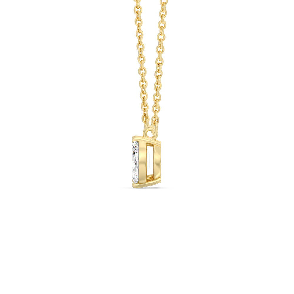 Toi et Moi Marquise Emerald Necklace with 14KT Yellow Gold / Lab / 1 1/8 Cut Diamond in 14KT Yellow Gold / Lab / 1 1/8 view 2
