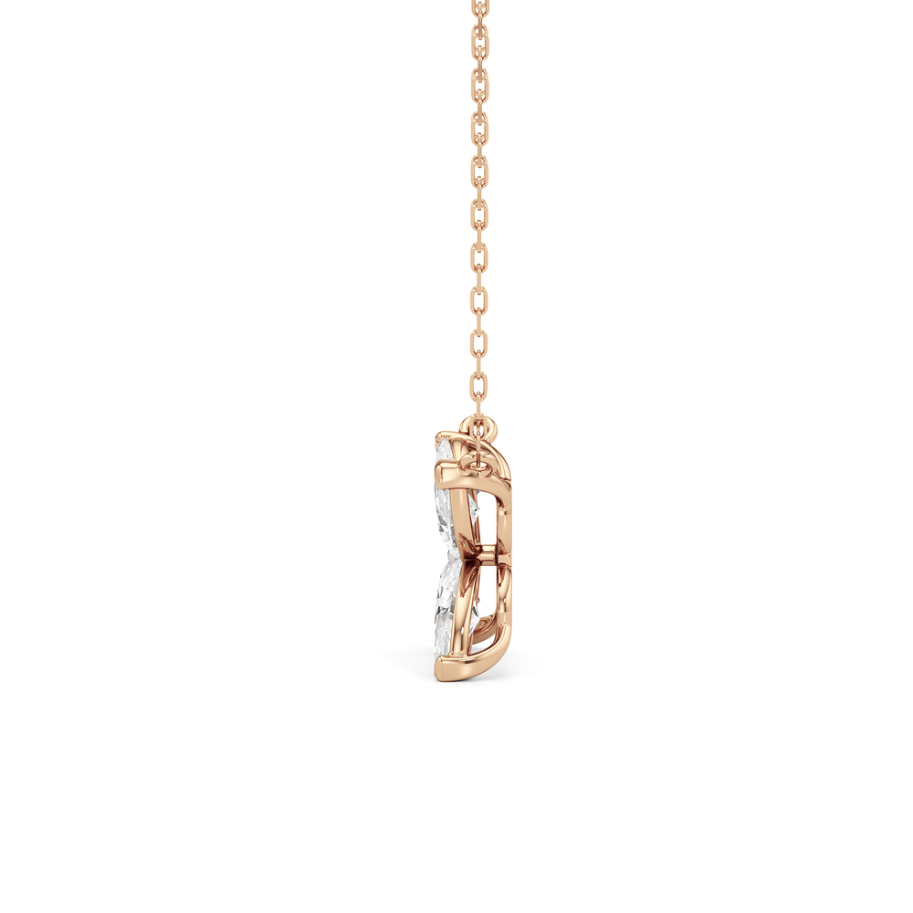 Wildflower Necklace with 14KT Rose Gold / Lab / 2 Cut Diamond in 14KT Rose Gold / Lab / 2 view 4
