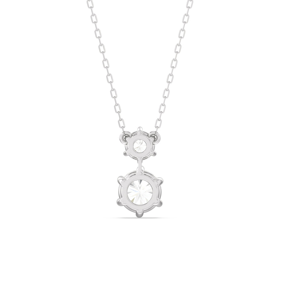 Diamond Duo Necklace with 14KT White Gold / Lab / 2 Cut Diamond in 14KT White Gold / Lab / 2 view 6
