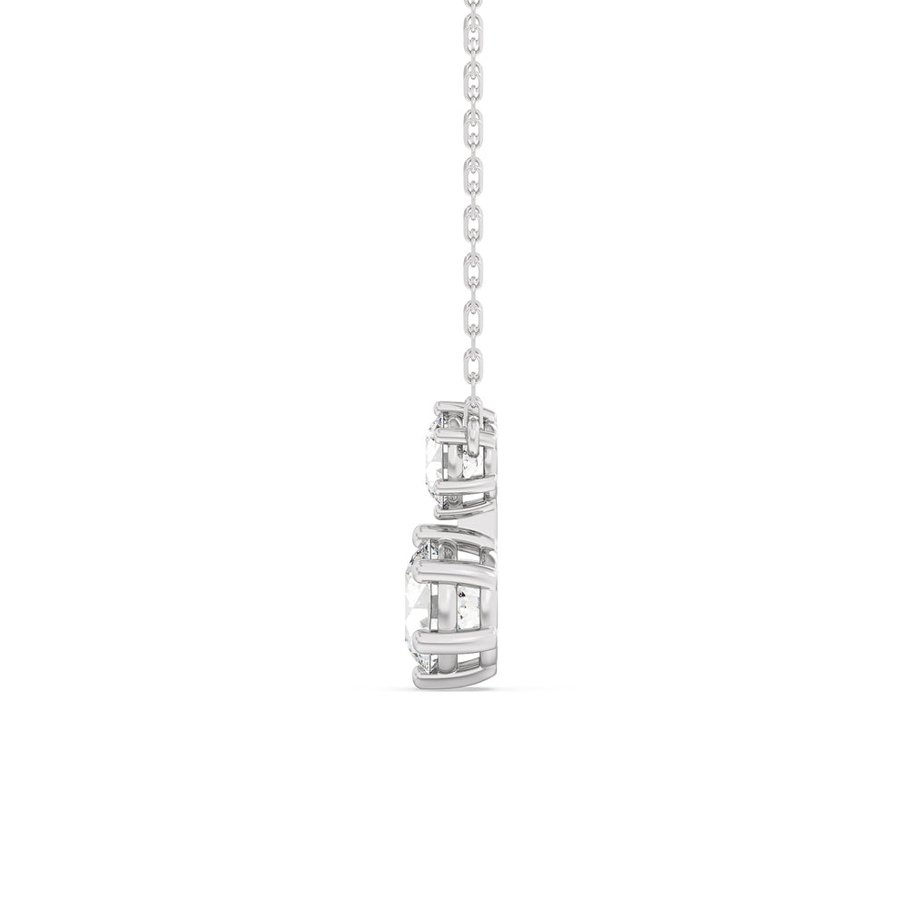 Diamond Duo Necklace with 14KT White Gold / Lab / 2 Cut Diamond in 14KT White Gold / Lab / 2 view 5
