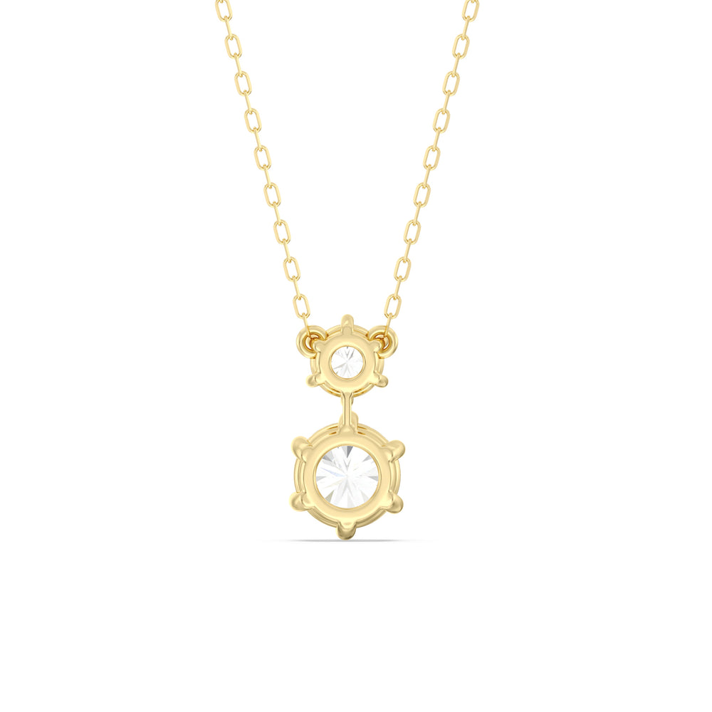 Diamond Duo Necklace with 14KT Yellow Gold / Lab / 2 Cut Diamond in 14KT Yellow Gold / Lab / 2 view 6
