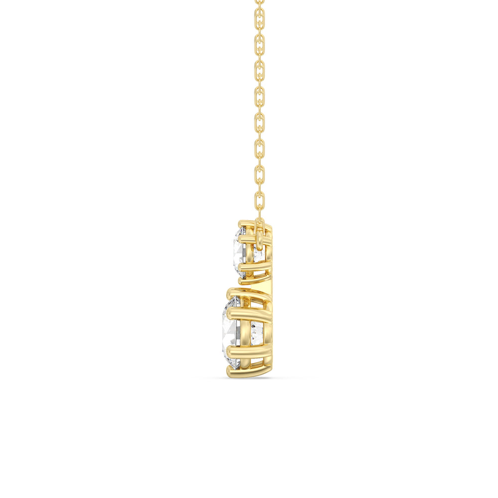 Diamond Duo Necklace with 14KT Yellow Gold / Lab / 2 Cut Diamond in 14KT Yellow Gold / Lab / 2 view 5
