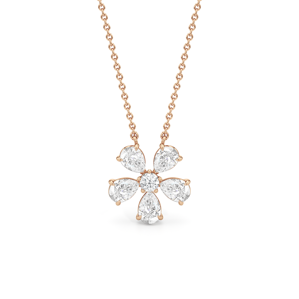 Daisy Necklace with 14KT Rose Gold / Lab / 2 Cut Diamond in 14KT Rose Gold / Lab / 2 view 1
