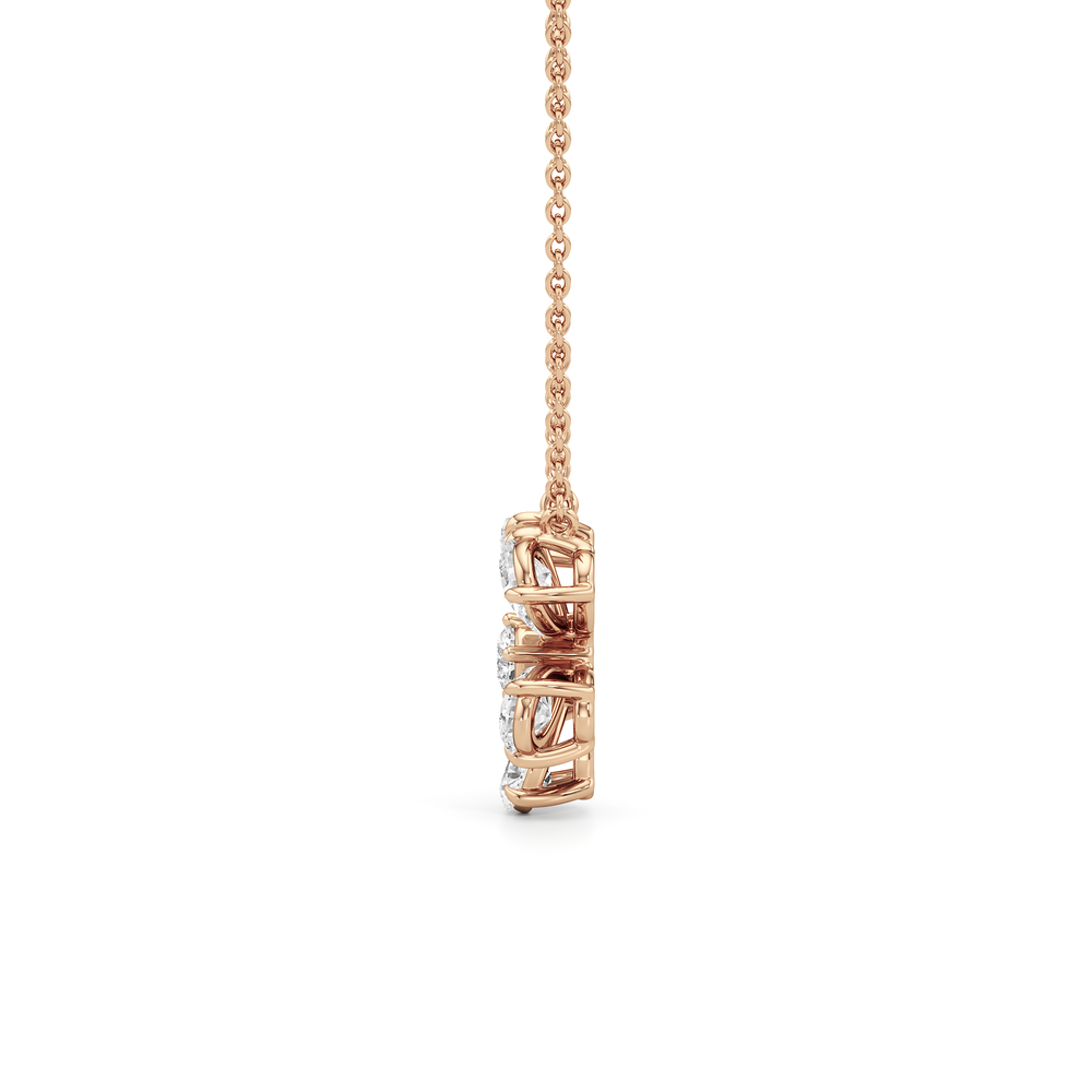 Daisy Necklace with 14KT Rose Gold / Lab / 2 Cut Diamond in 14KT Rose Gold / Lab / 2 view 4
