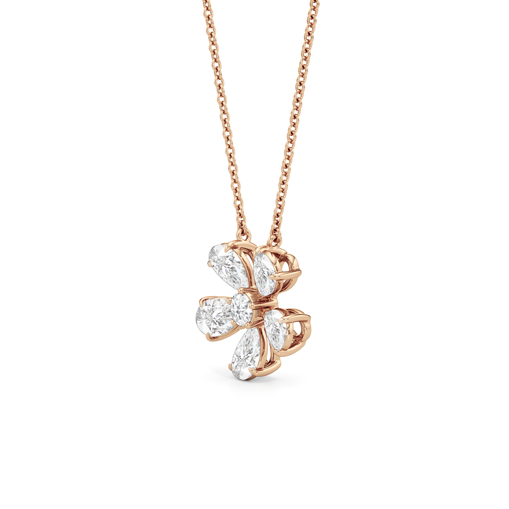 Daisy Necklace with 14KT Rose Gold / Lab / 2 Cut Diamond in 14KT Rose Gold / Lab / 2 view 2
