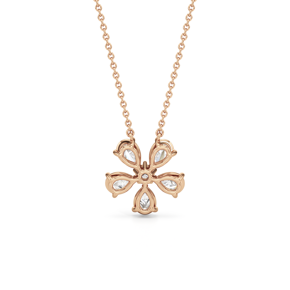 Daisy Necklace with 14KT Rose Gold / Lab / 2 Cut Diamond in 14KT Rose Gold / Lab / 2 view 5
