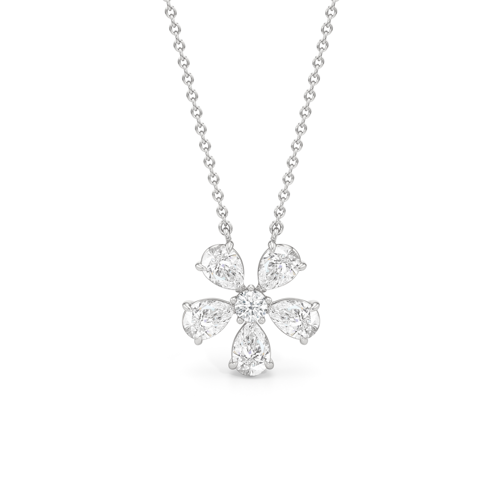 Daisy Necklace with 14KT White Gold / Lab / 2 Cut Diamond in 14KT White Gold / Lab / 2 view 1
