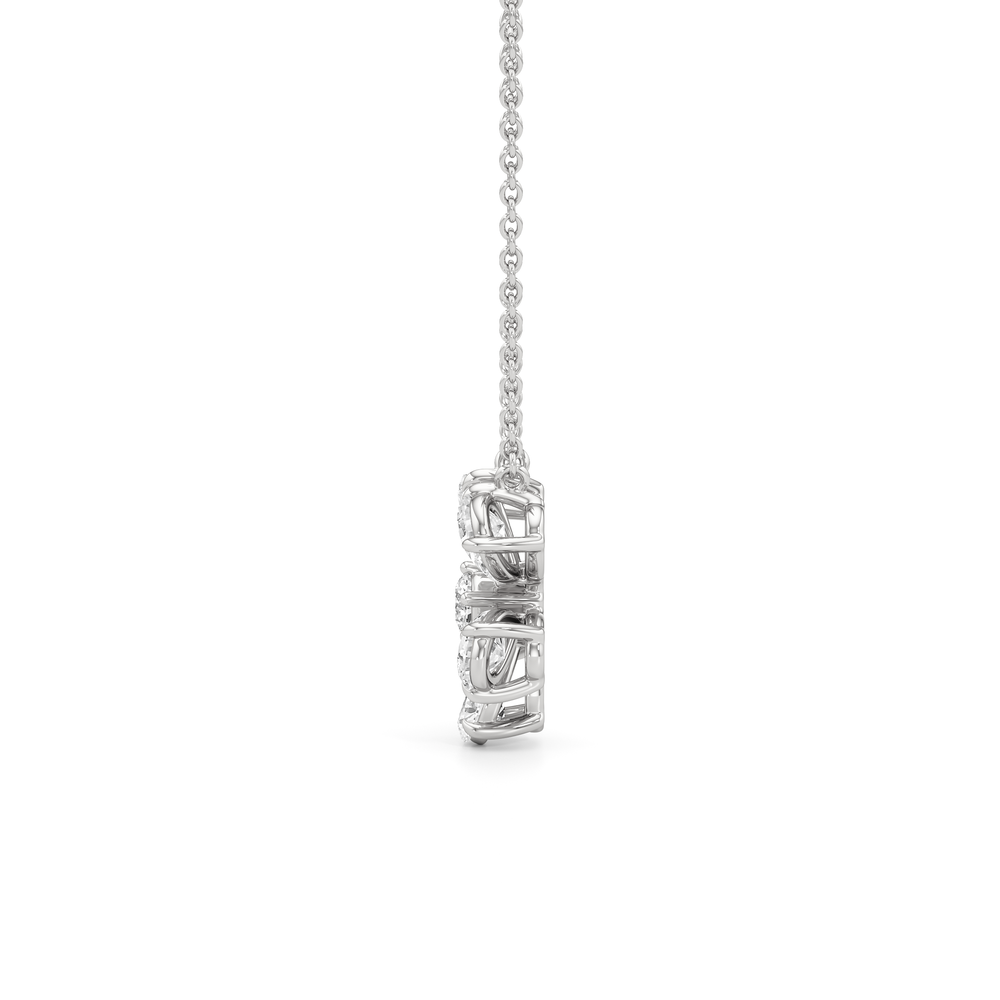 Daisy Necklace with 14KT White Gold / Lab / 2 Cut Diamond in 14KT White Gold / Lab / 2 view 4
