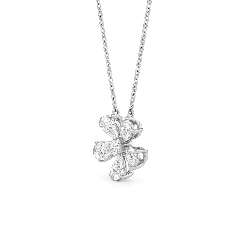 Daisy Necklace with 14KT White Gold / Lab / 2 Cut Diamond in 14KT White Gold / Lab / 2 view 2
