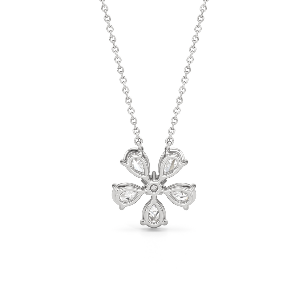 Daisy Necklace with 14KT White Gold / Lab / 2 Cut Diamond in 14KT White Gold / Lab / 2 view 5
