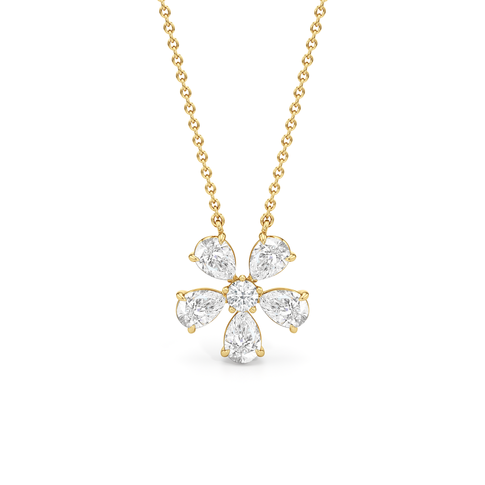 Daisy Necklace with 14KT Yellow Gold / Lab / 2 Cut Diamond in 14KT Yellow Gold / Lab / 2 view 1

