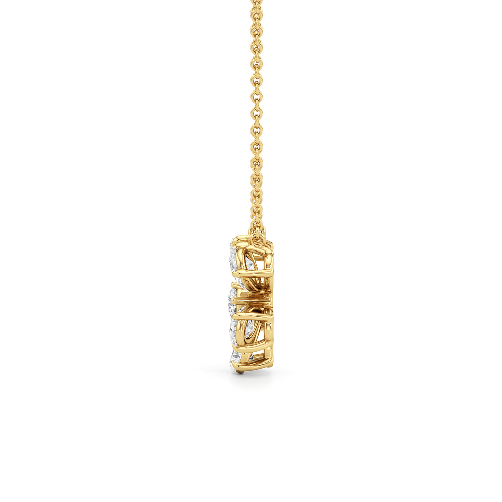 Daisy Necklace with 14KT Yellow Gold / Lab / 2 Cut Diamond in 14KT Yellow Gold / Lab / 2 view 4
