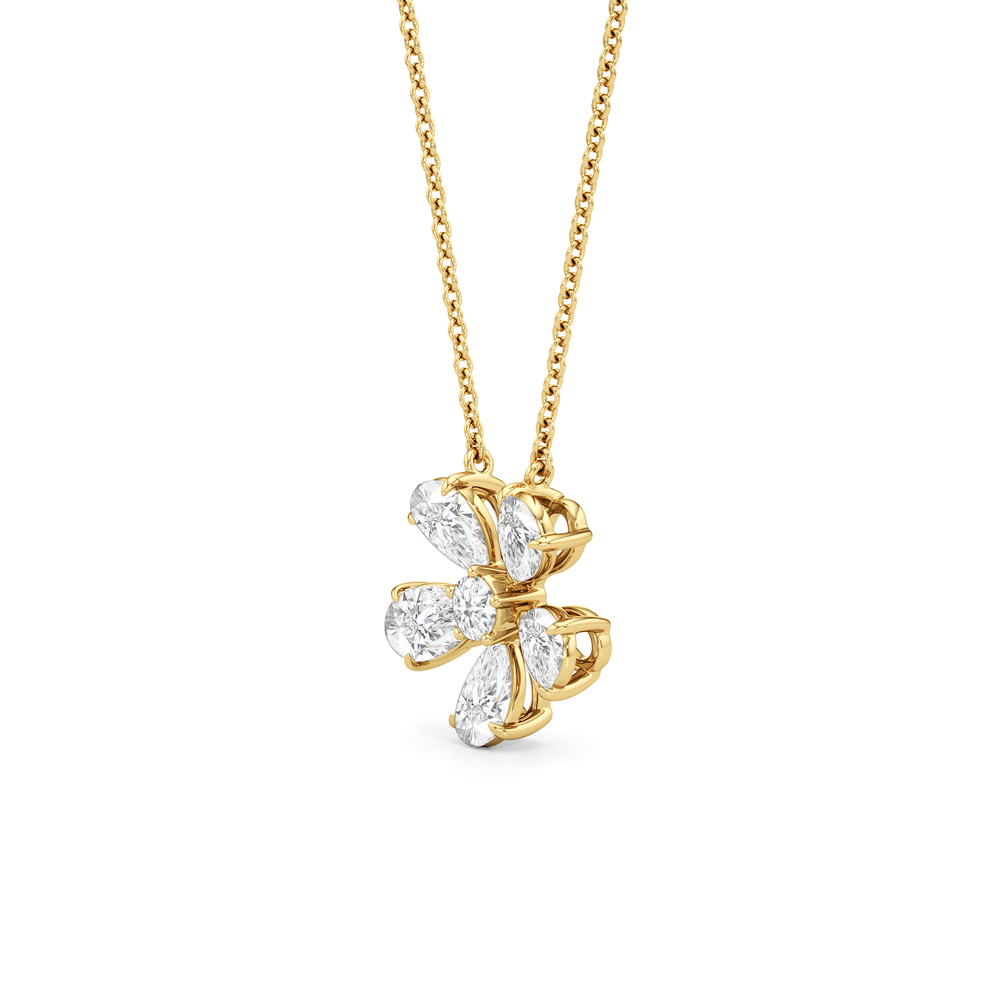 Daisy Necklace with 14KT Yellow Gold / Lab / 2 Cut Diamond in 14KT Yellow Gold / Lab / 2 view 2
