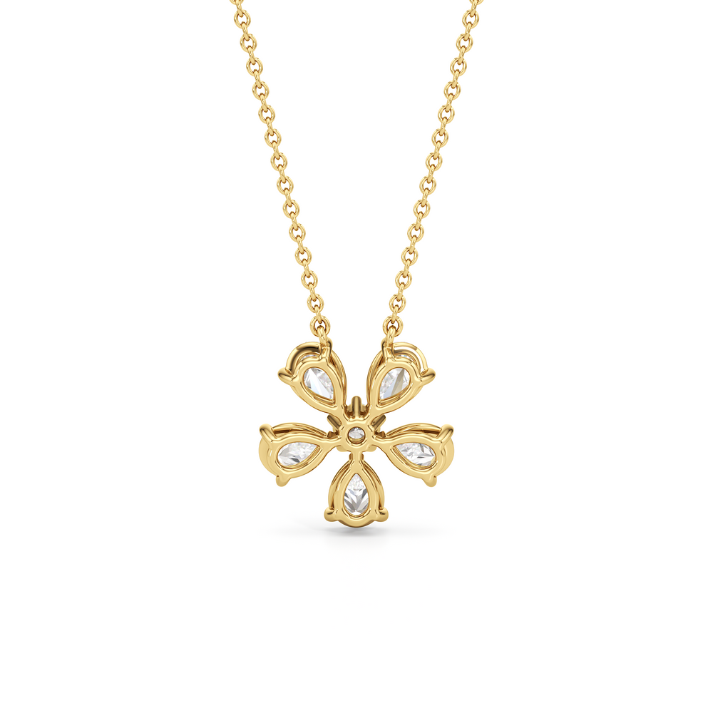 Daisy Necklace with 14KT Yellow Gold / Lab / 2 Cut Diamond in 14KT Yellow Gold / Lab / 2 view 5
