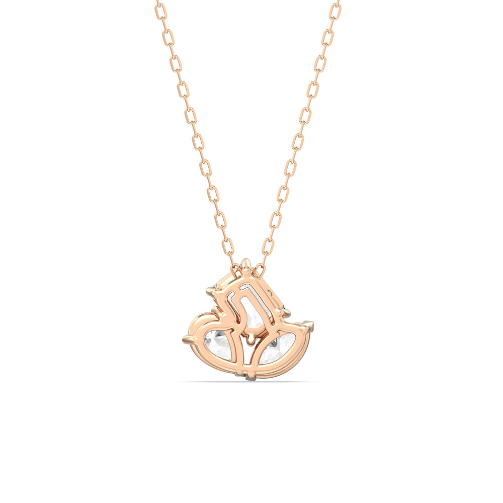 Trilogy Melody Diamond Necklace with 14KT Rose Gold / Lab / 2 1/8 Cut Diamond in 14KT Rose Gold / Lab / 2 1/8 view 6
